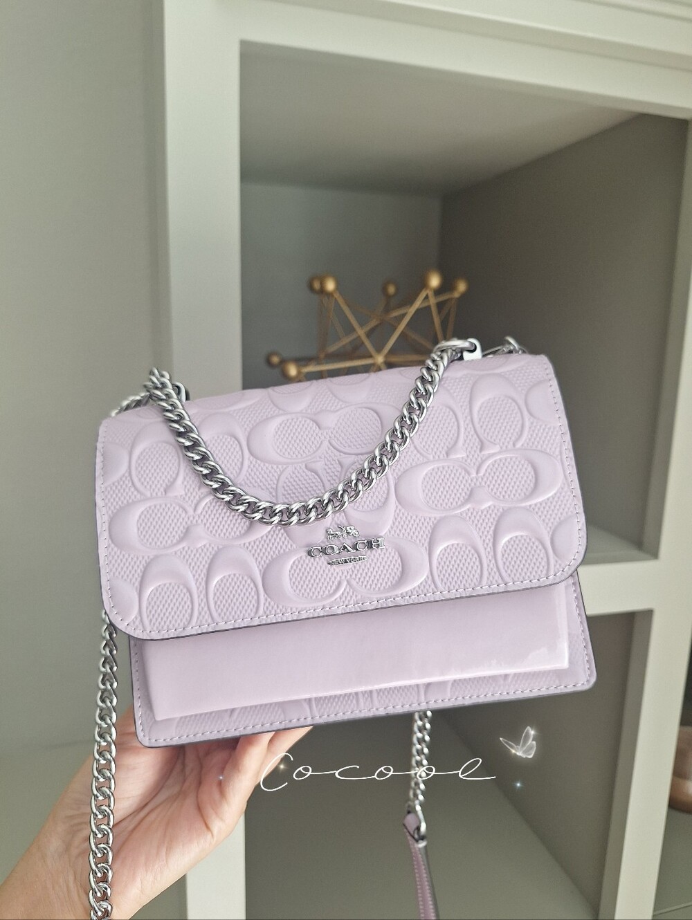 NWT Coach Mini Klare Crossbody Bag In Signature Leather Light Violet CDB11🌸
